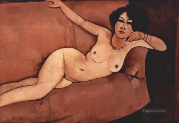  1916 Lienzo - desnudo en el sofá almaisa 1916 Amedeo Modigliani
